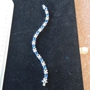 Elegant Silver 925 FAS and Blue Women's Bracelet